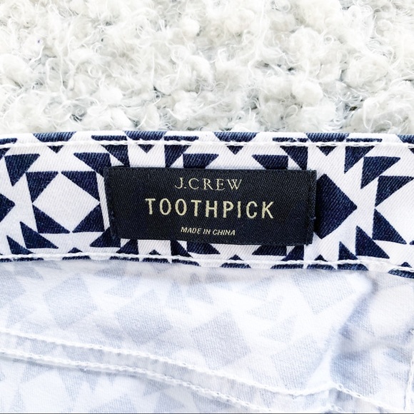 J. Crew Mid-Rise Toothpick Jean Black/White Print - Picture 6 of 13